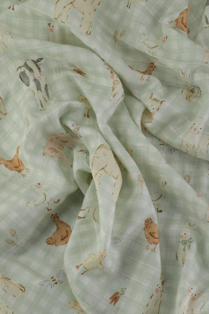 Countryside Gingham Swaddle Blanket