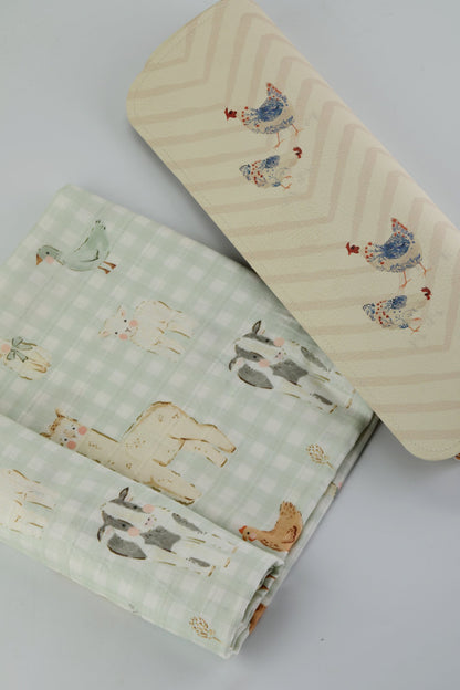 Countryside Gingham Swaddle Blanket