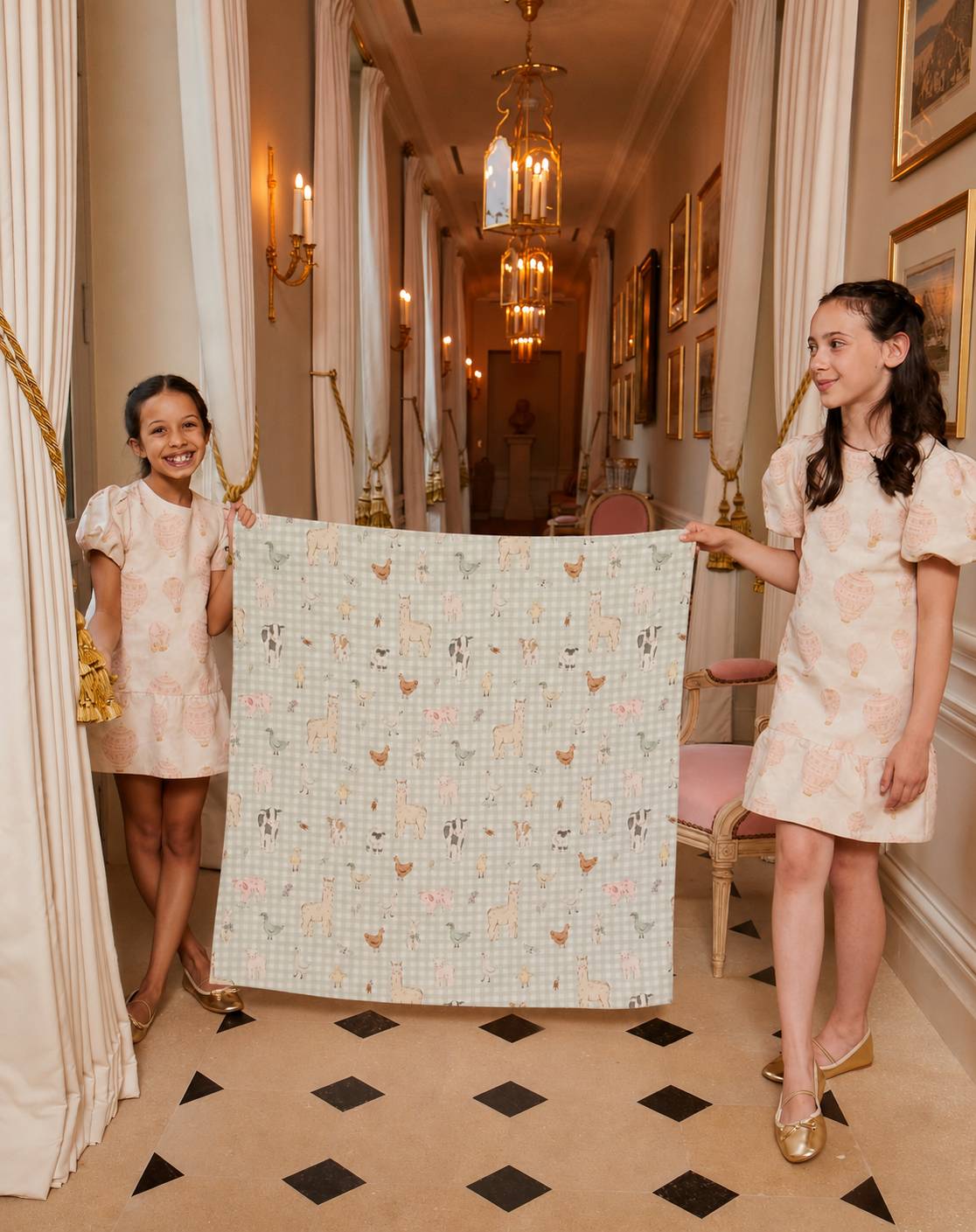 The Country Side (Checks) Swaddle Blanket