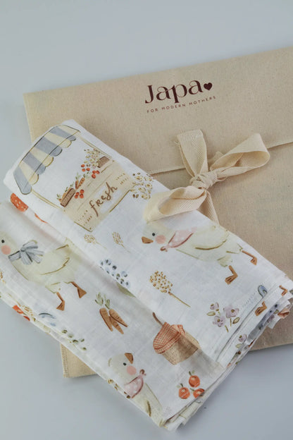 Farmers' Market Swaddle Blanket