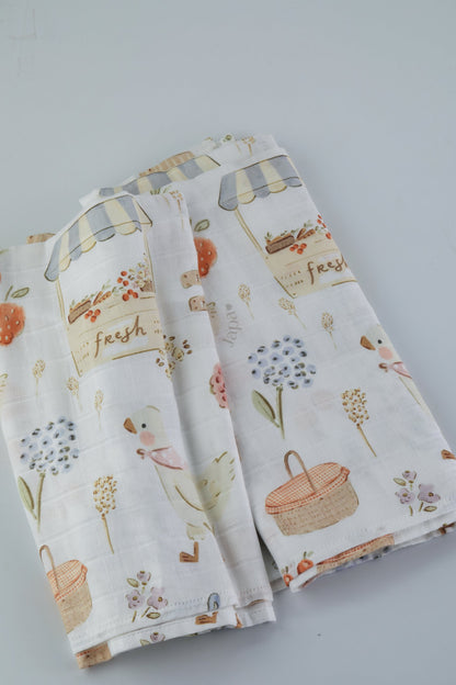 Farmers' Market Swaddle Blanket