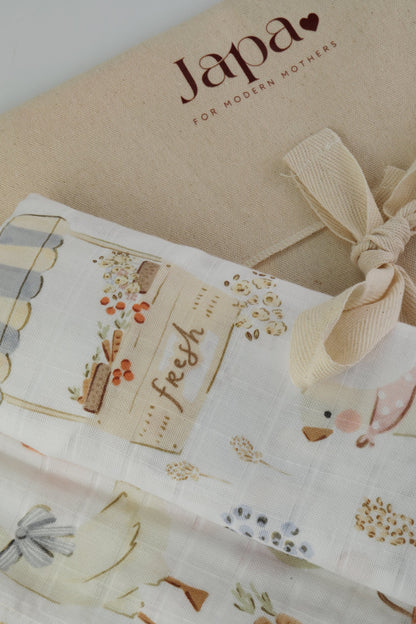 Farmers' Market Swaddle Blanket