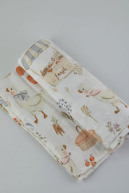 Farmers' Market Swaddle Blanket
