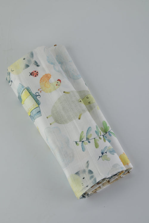 Farmyard Lullaby Swaddle Blanket