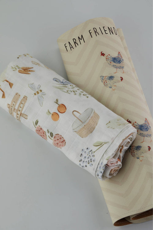 Farmers' Market Swaddle Blanket