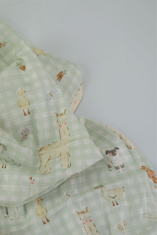 Countryside Gingham Swaddle Blanket