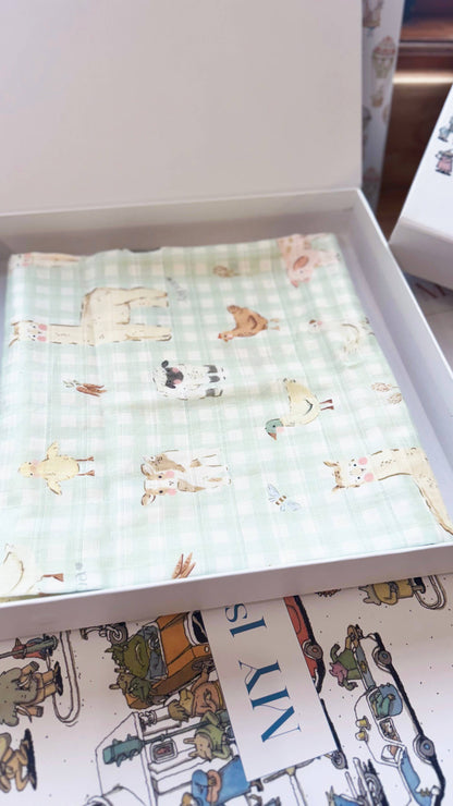 The Country Side (Checks) Swaddle Blanket