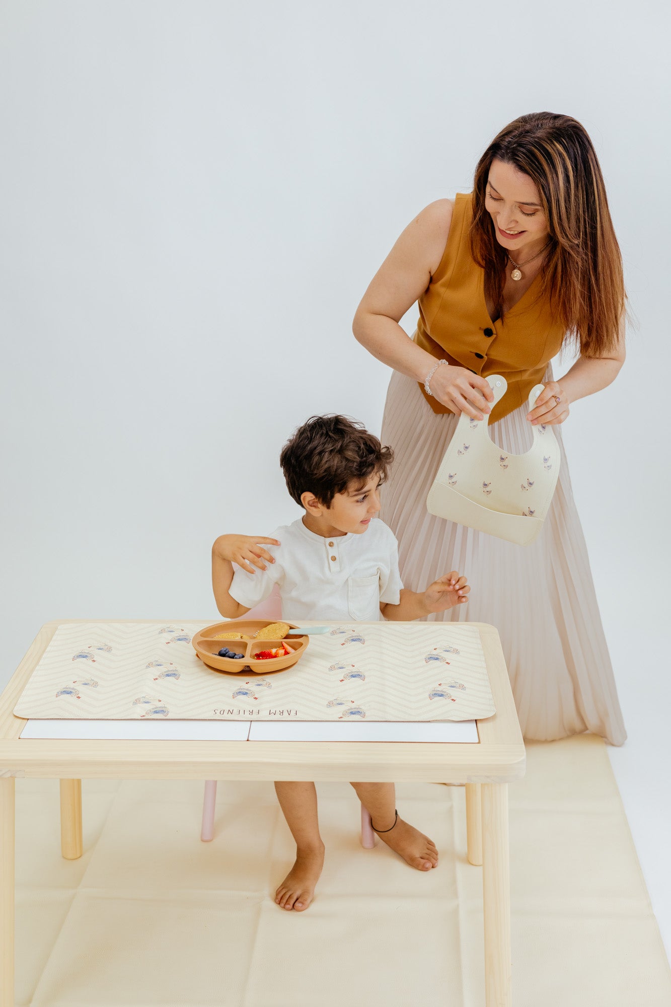 Farm Friends Double Sided Vegan Leather Bibs