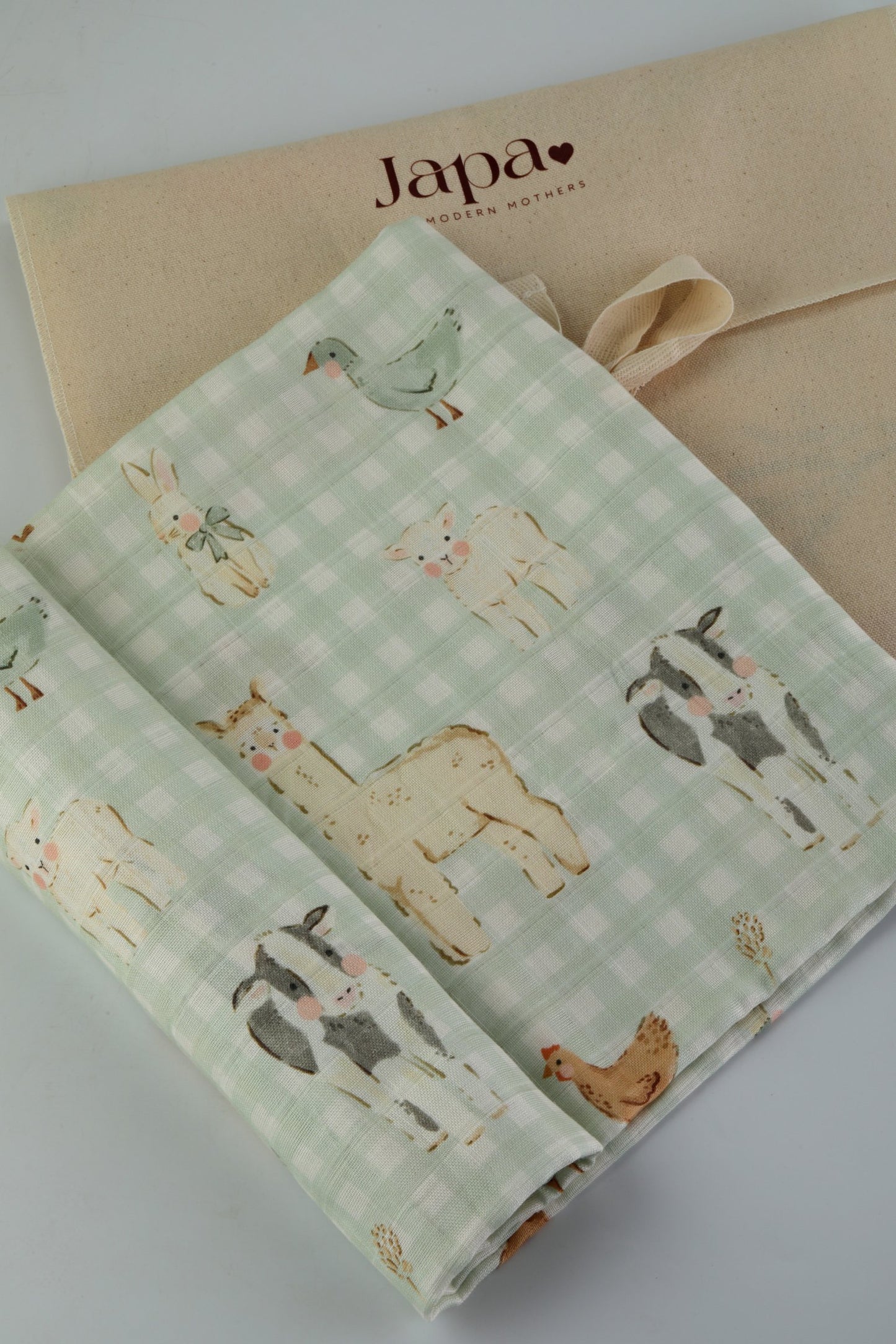 Countryside Gingham Swaddle Blanket