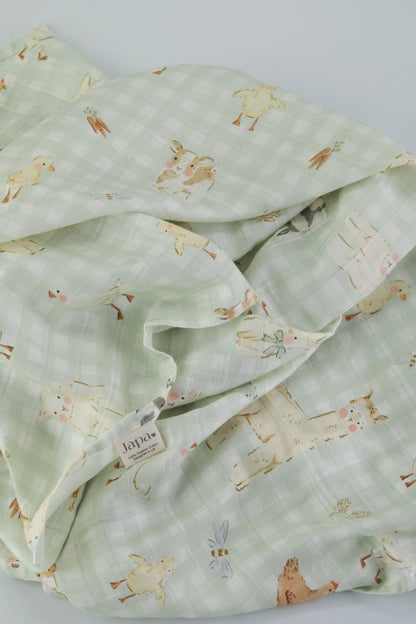 Countryside Gingham Swaddle Blanket